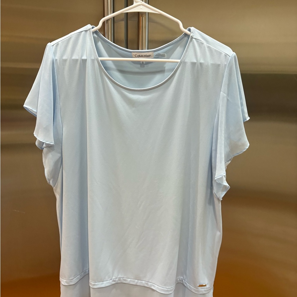 Calvin Klein Sky Blue Short Sleeve Top size xl